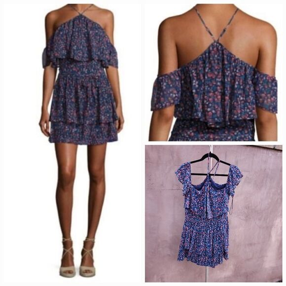 Paige Darya  silk floral mini dress - Picture 1 of 7